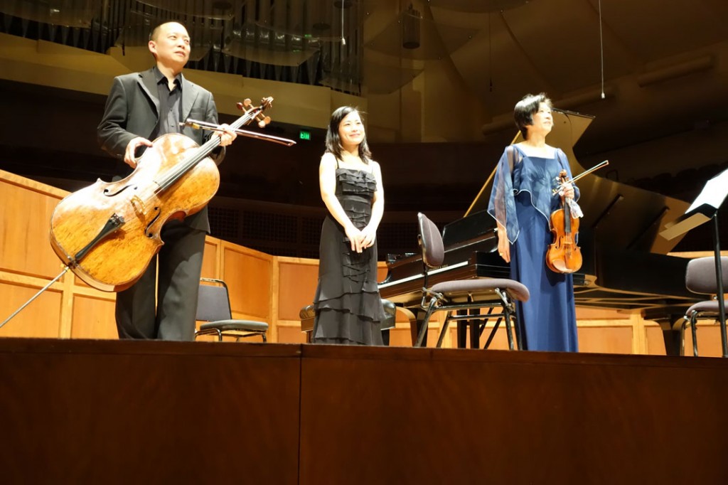 from left to right: cellist Amos Yang, myself, and violinist Yukiko Kurakata